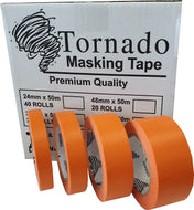 24mm TORNADO PREMIUM QUALITY ORANGE Masking Tape (40 x Rolls per Carton)